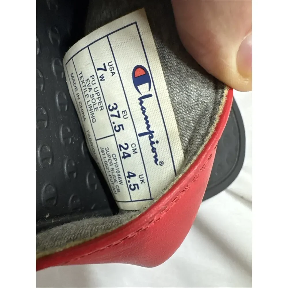 Champion Slide Sandals Black /Red Size 7w